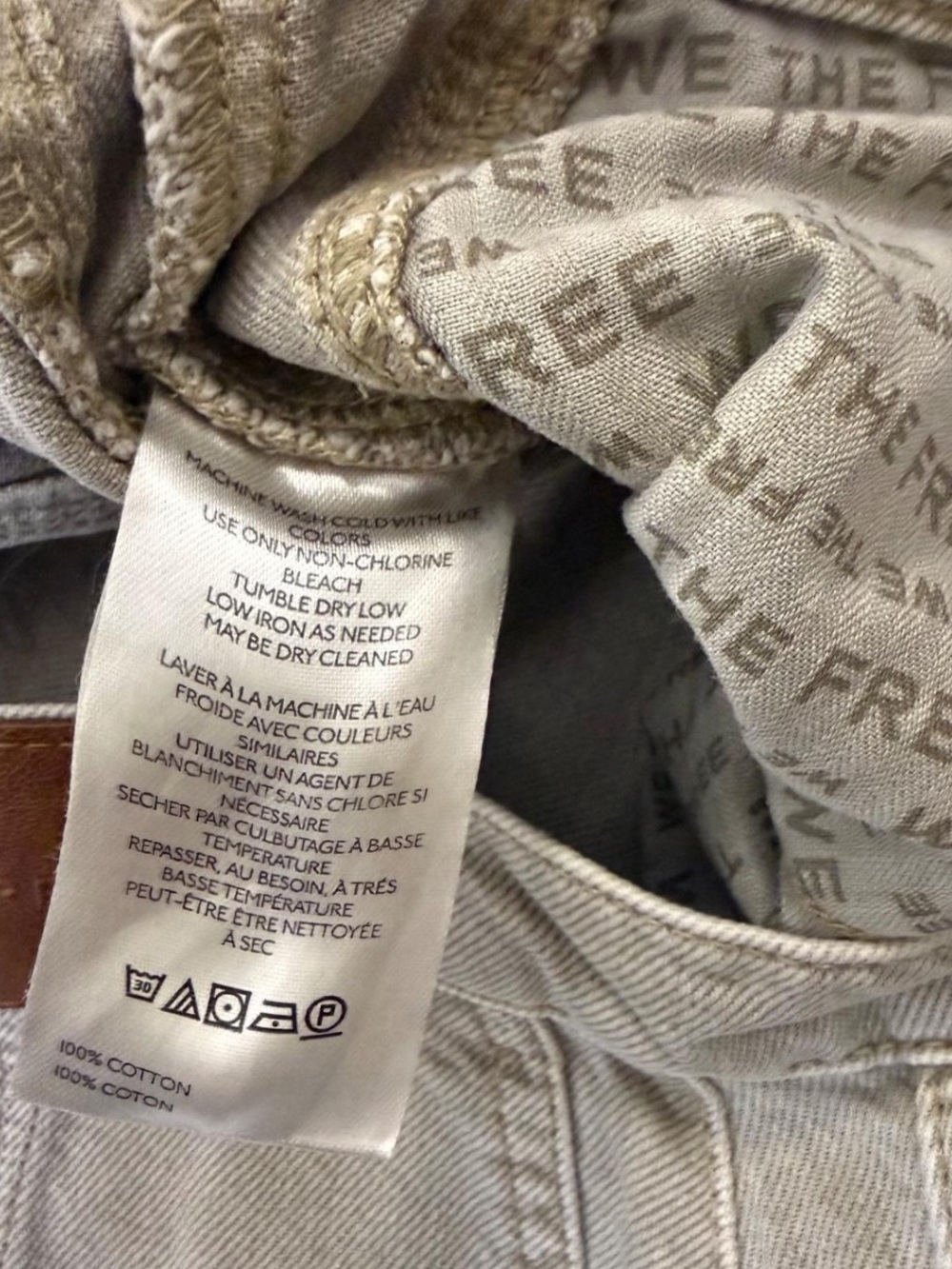 We The Free Mid Rise Barrel Leg Cargo Pants in Khaki Women’s Size 24 - Picture 5 of 6